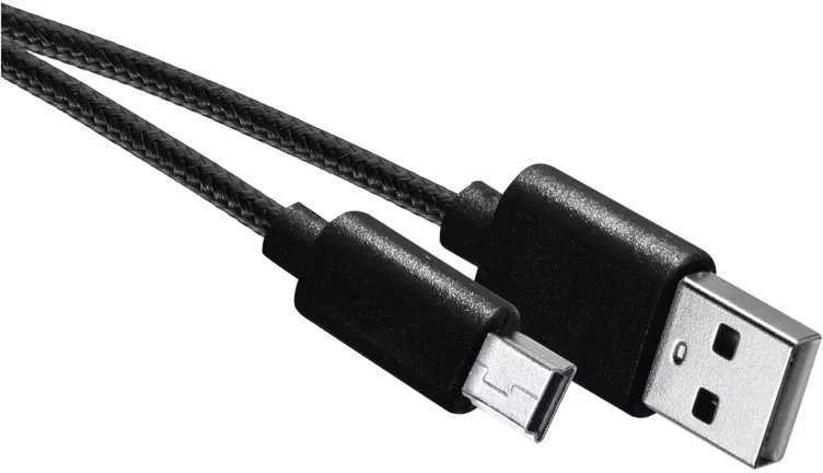 Emos USB-A 2.0 / mini USB-B 2.0 charging/data cable, 2m, juodas