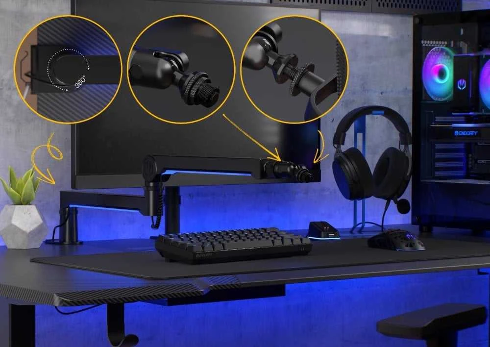 Laikiklis ENDORFY Broadcast žemo profilio RGB strėlės svirtis