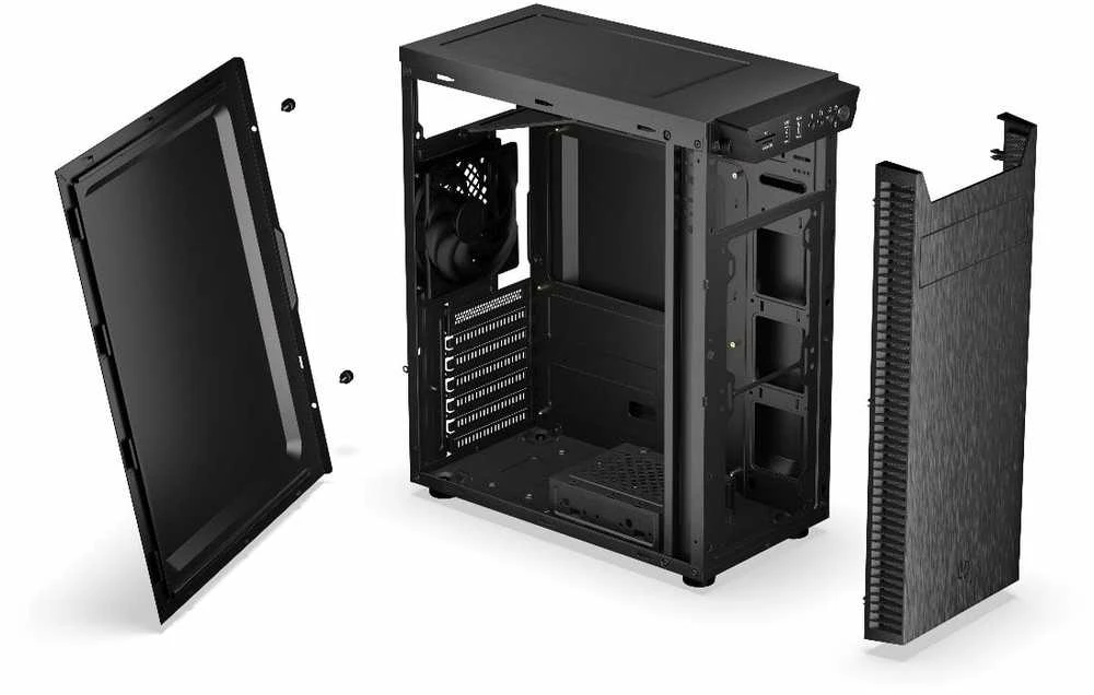 Kompiuterio Korpusas - Endorfy Armis 100 Solid, ATX, 4x 2.5" įlankos, 5.25" įlanka, Juodas