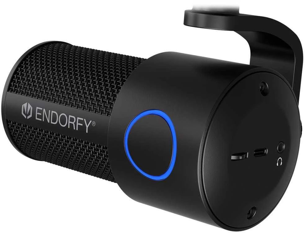 Endorfy Solum Studio juodas kondensatorinis mikrofonas su laidu + laikiklis | USB