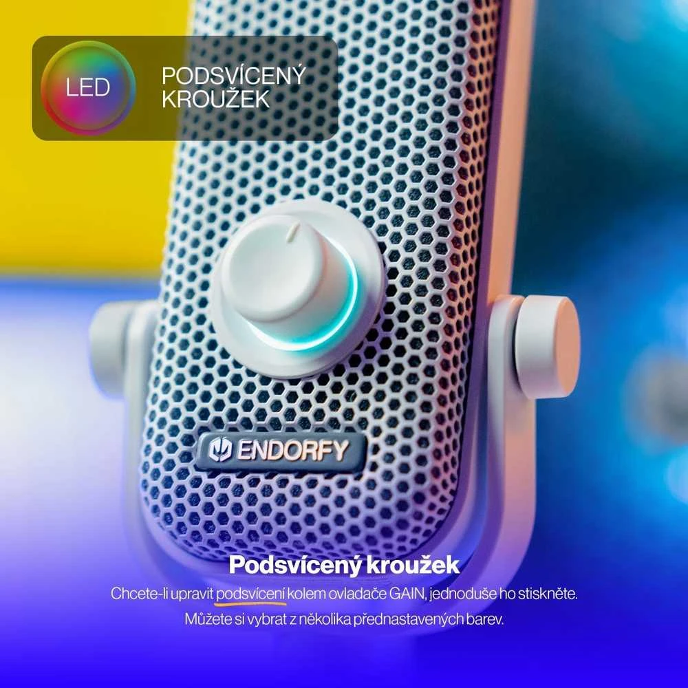 ENDORFY Solum Voice S Onyx Streaming baltas kondensatorinis mikrofonas |USB