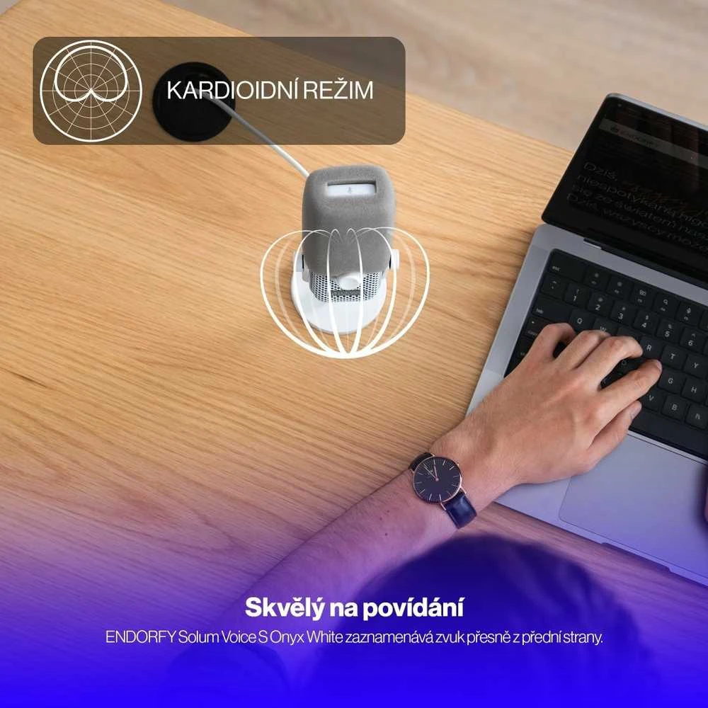 ENDORFY Solum Voice S Onyx Streaming baltas kondensatorinis mikrofonas |USB