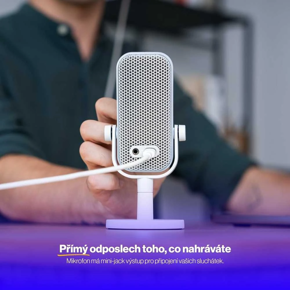 ENDORFY Solum Voice S Onyx Streaming baltas kondensatorinis mikrofonas |USB