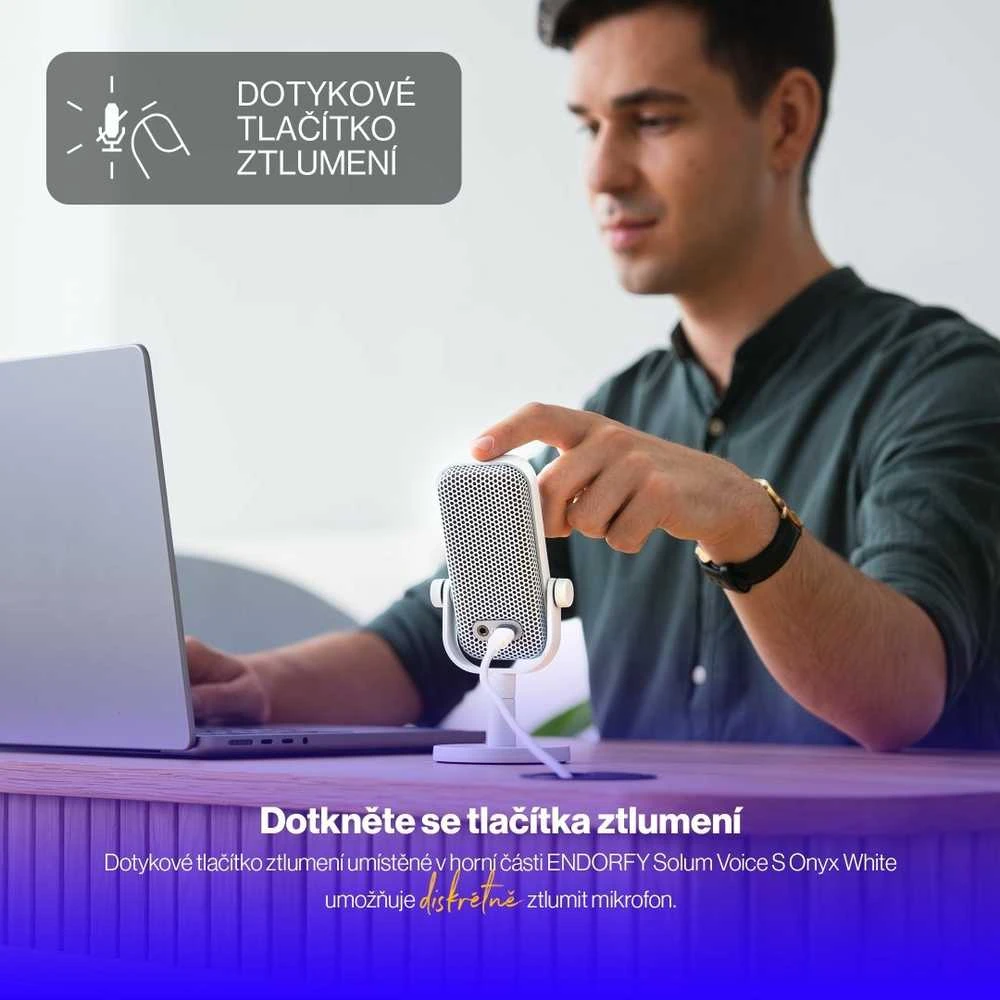 ENDORFY Solum Voice S Onyx Streaming baltas kondensatorinis mikrofonas |USB