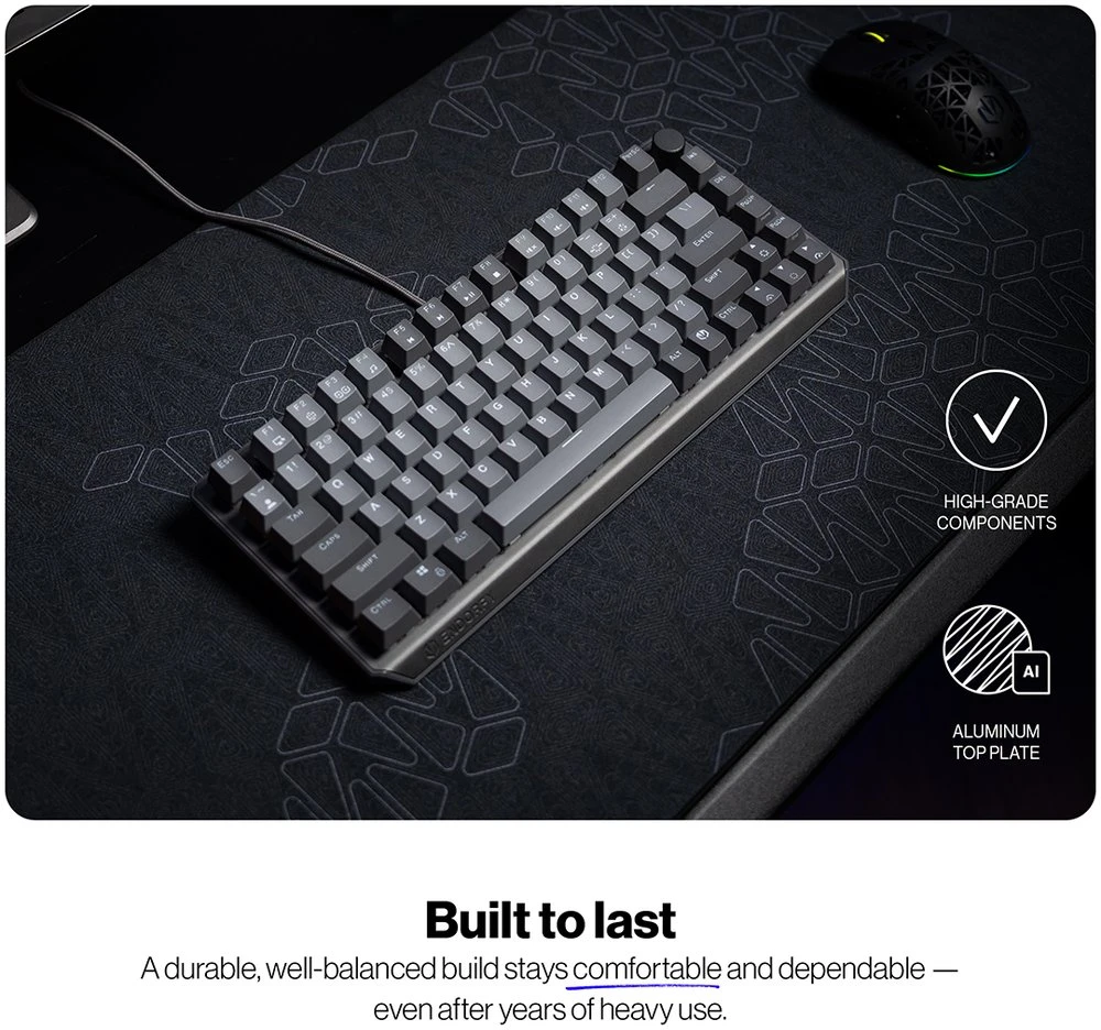 Klaviatūra žaidimams Endorfy Thock V2 75% ENDORFY Raudona su laidu mechaninė su pašvietimu pilka