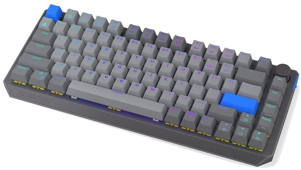 Klaviatūra žaidimams Endorfy Thock V2 75% ENDORFY Geltona by Gateron belaidė mechaninė su pašvietimu pilka