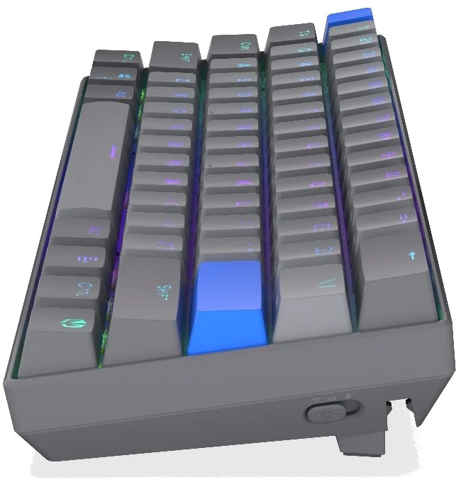 Klaviatūra žaidimams Endorfy Thock V2 Compact ENDORFY Geltona by Gateron belaidė mechaninė su pašvietimu pilka