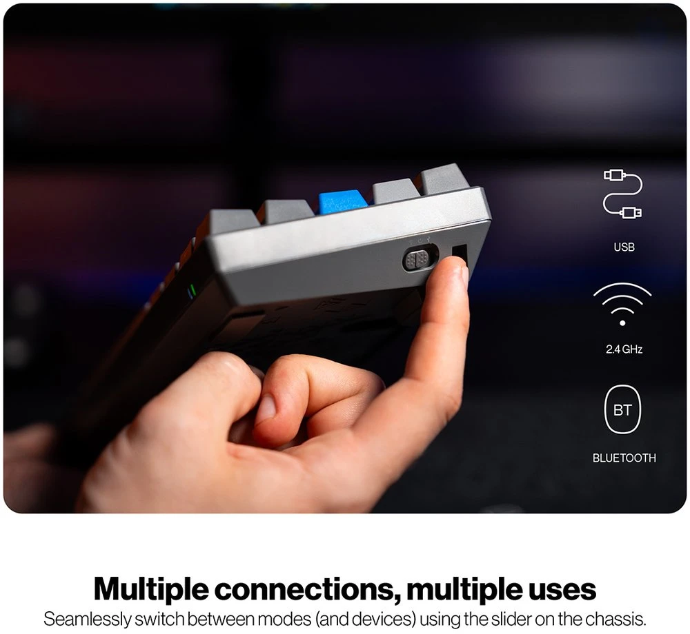 Klaviatūra žaidimams Endorfy Thock V2 Compact ENDORFY Geltona by Gateron belaidė mechaninė su pašvietimu pilka