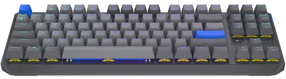 Klaviatūra žaidimams Endorfy Thock V2 TKL ENDORFY Geltona by Gateron belaidė mechaninė su pašvietimu pilka