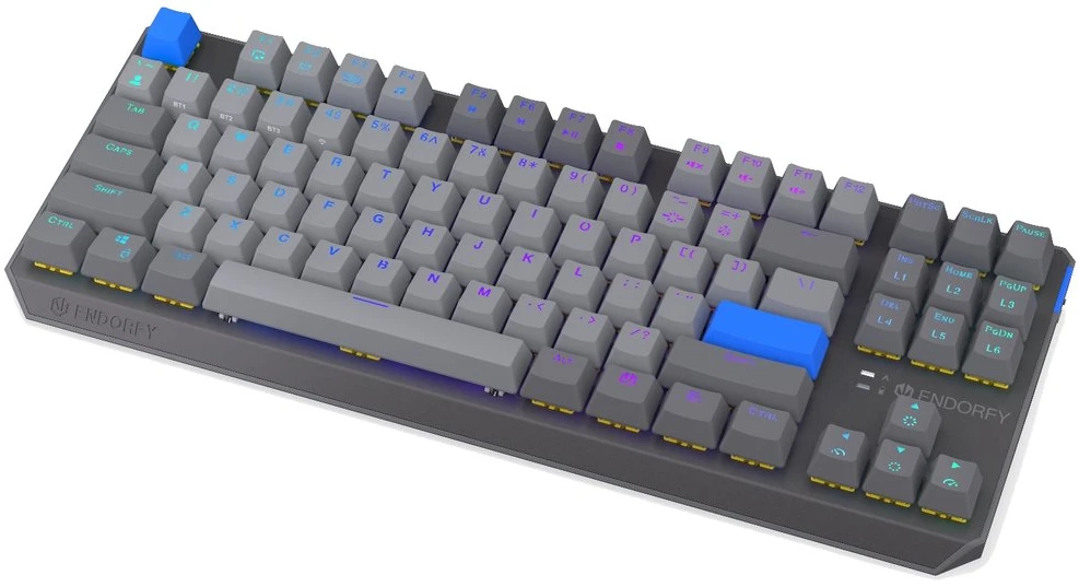 Klaviatūra žaidimams Endorfy Thock V2 TKL ENDORFY Geltona by Gateron belaidė mechaninė su pašvietimu pilka
