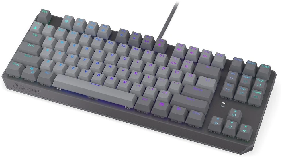 Klaviatūra žaidimams Endorfy Thock V2 TKL ENDORFY Raudona su laidu mechaninė su pašvietimu pilka