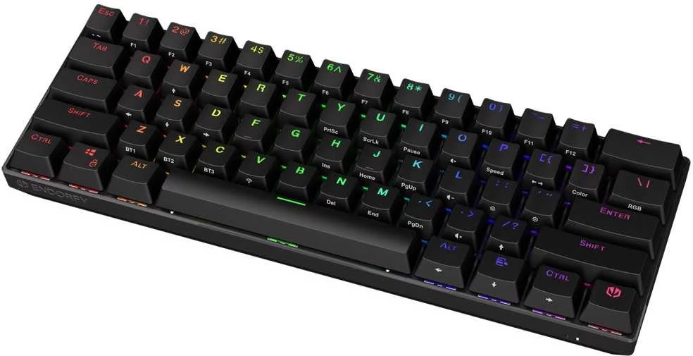 Klaviatūra žaidimams Endorfy Thock Compact Kailh Box Brown belaidė mechaninė su pašvietimu juoda