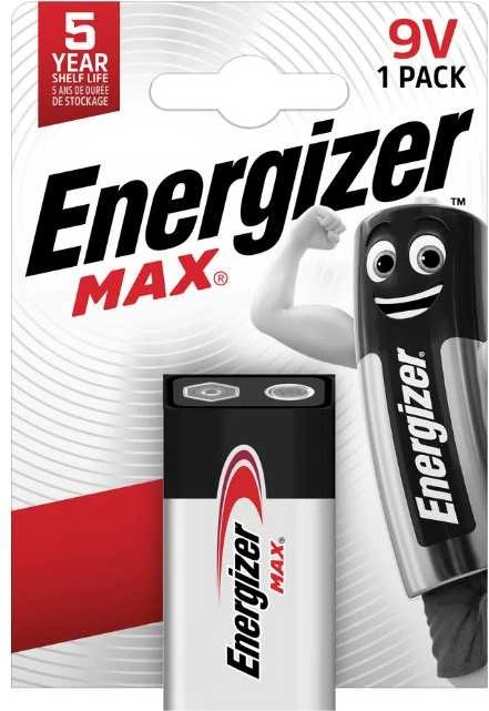Baterija - Energizer 9V Max PowerSeal Technologija, 5 Metų Energijos Išlaikymas