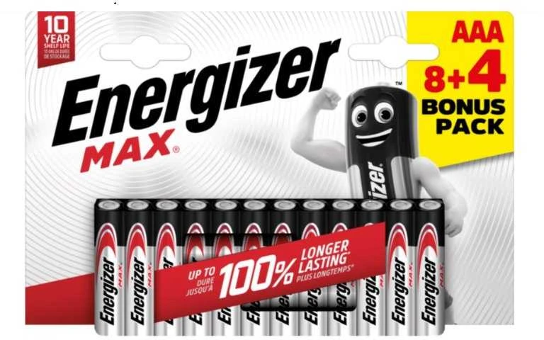 Energizer AAA baterijos 12 vnt. pakuotė