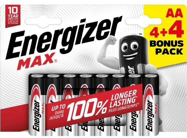 Energizer AA Max baterijų rinkinys 4+4