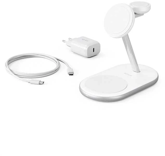 „Epico 3in1 MagSafe“ įkrovimo stovas – „iPhone“ įkrovimas 15W – Baltas