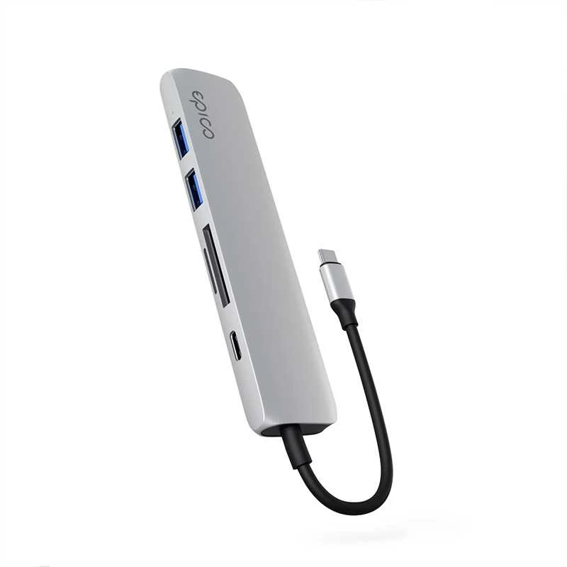 Epico 6in1 adapteris sidabriniame korpuse