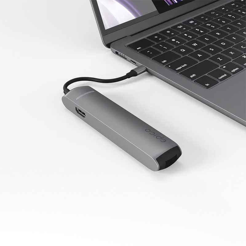 Epico 6in1 Slim Hub 8K su USB-C jungtimi - pilkas kosminis