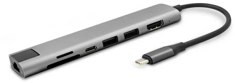 Epico 7in1 USB-C šakotuvas su HDMI ir USB jungtimis