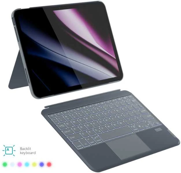EPICO klaviatūra su dėklu Apple iPad iPad Pro 11" (2018/2020/2021/2022)/iPad AIR 10,9"/10,9" M1 - ČEKIJA - pilkas