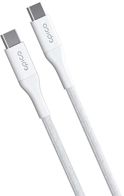 Epico Braided PD Cable 2m USB-C į USB-C - Baltas