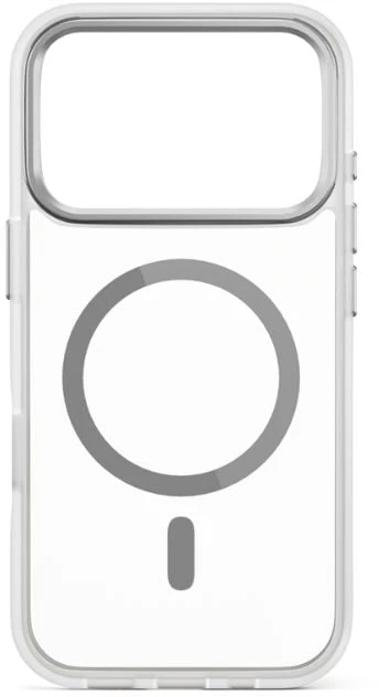 Epico „Hero Pro Mag+Case“ dėklas, skirtas „iPhone 17 Pro“, suderinamas su „Qi2“ ir „MagSafe“, matinis, skaidrus.