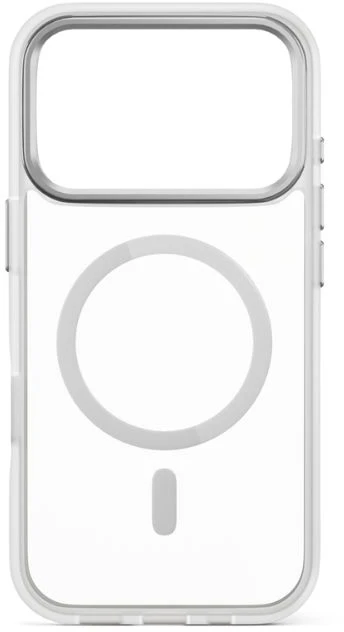 Epico „Hero Pro Mag+Case“ dėklas, skirtas „iPhone 17 Pro“, suderinamas su „Qi2“ ir „MagSafe“, matinis, skaidrus.