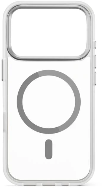 Epico „Hero Pro Mag+Case“ dėklas, skirtas „iPhone 17 Pro“, suderinamas su „Qi2“ ir „MagSafe“, matinis, skaidrus.