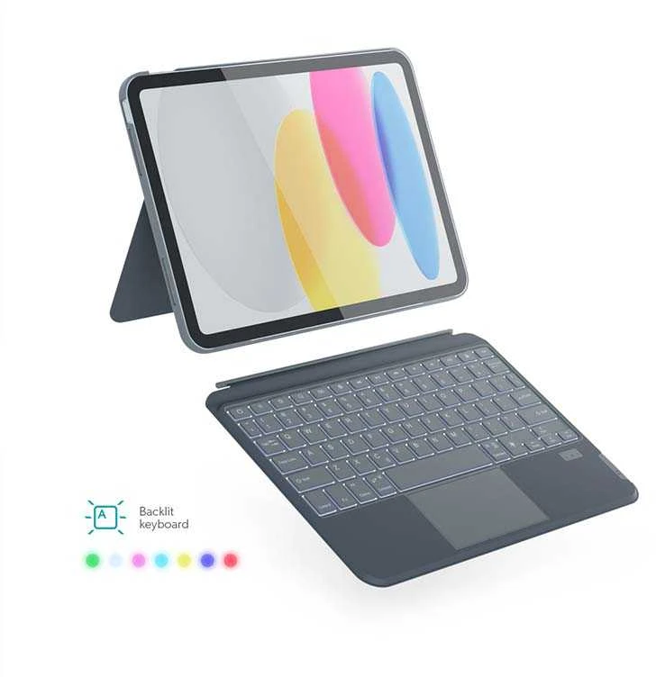 EPICO klaviatūra su dėklu Apple iPad iPad Pro 11" (2018/2020/2021/2022)/iPad AIR 10,9"/10,9" M1 - ČEKIJA - pilkas