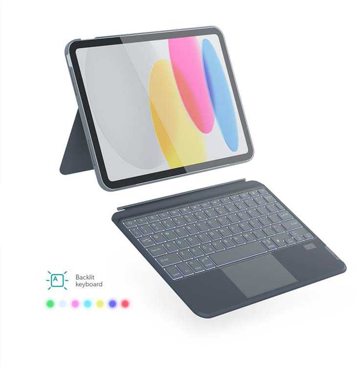 EPICO Keyboard with case for Apple iPad 10,2" - Juodas/pilkas
