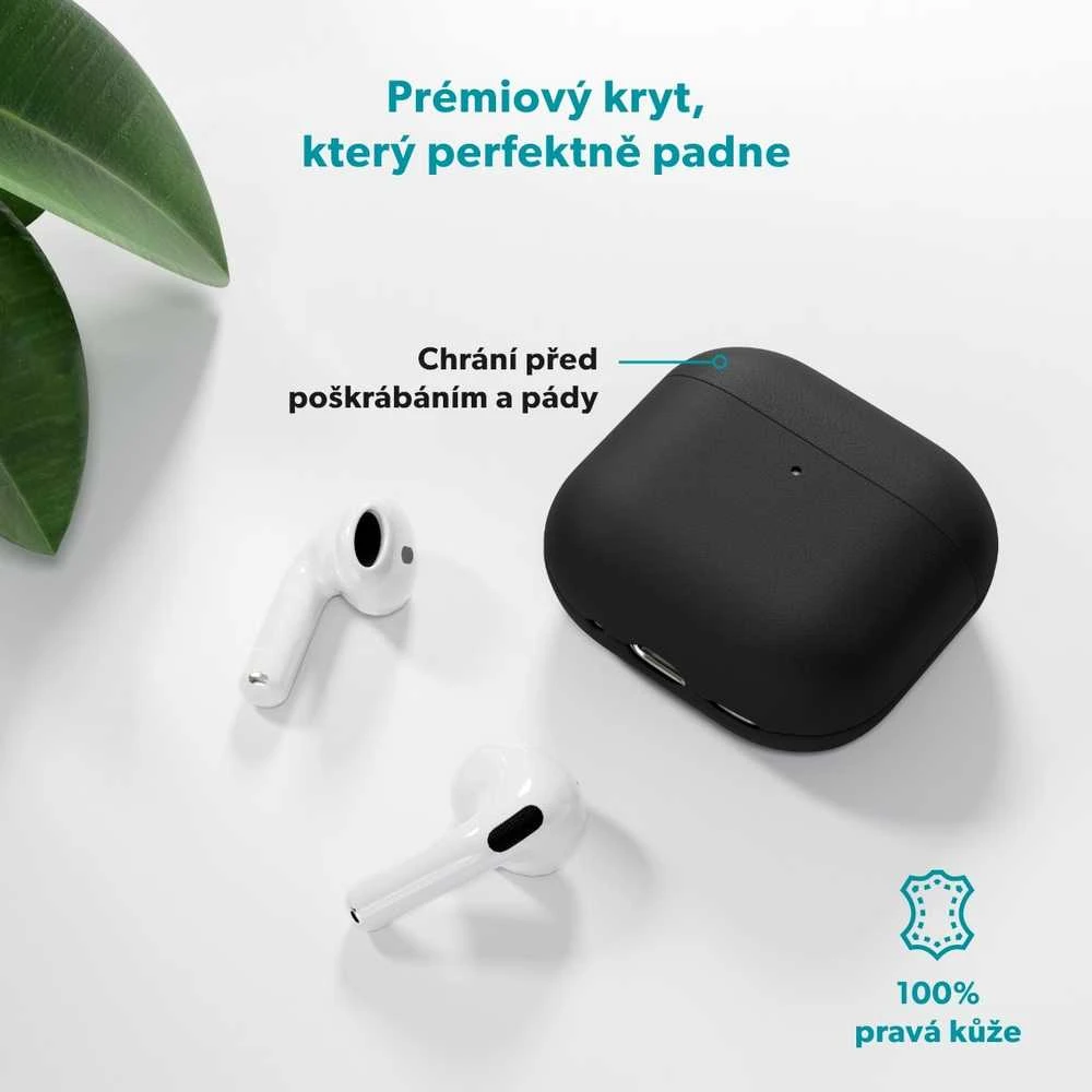 Epico Leather dėklas Airpods 4 - Juodas