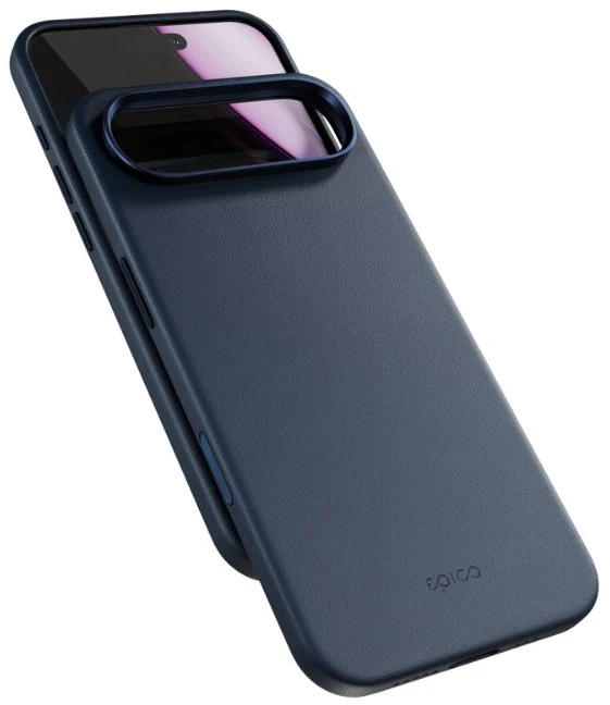 „Epico Leather Pro Mag+“ dėklas, skirtas „iPhone Air“, suderinamam su „Qi2“ ir „MagSafe“, mėlynas