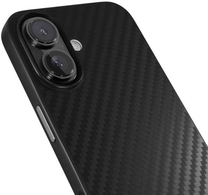 Dėklas Epico Mag+ Hybrid Carbon Case iPhone 16 Plus - Juodas