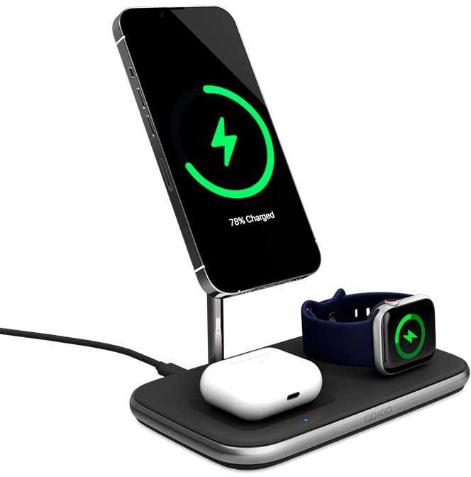 Epico Qi2 3in1 MagSafe Wireless Charger - Juodas
