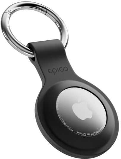 „Epico“ silikoninis dėklas su visa nugarėle, skirtas „Apple AirTag“, juodas