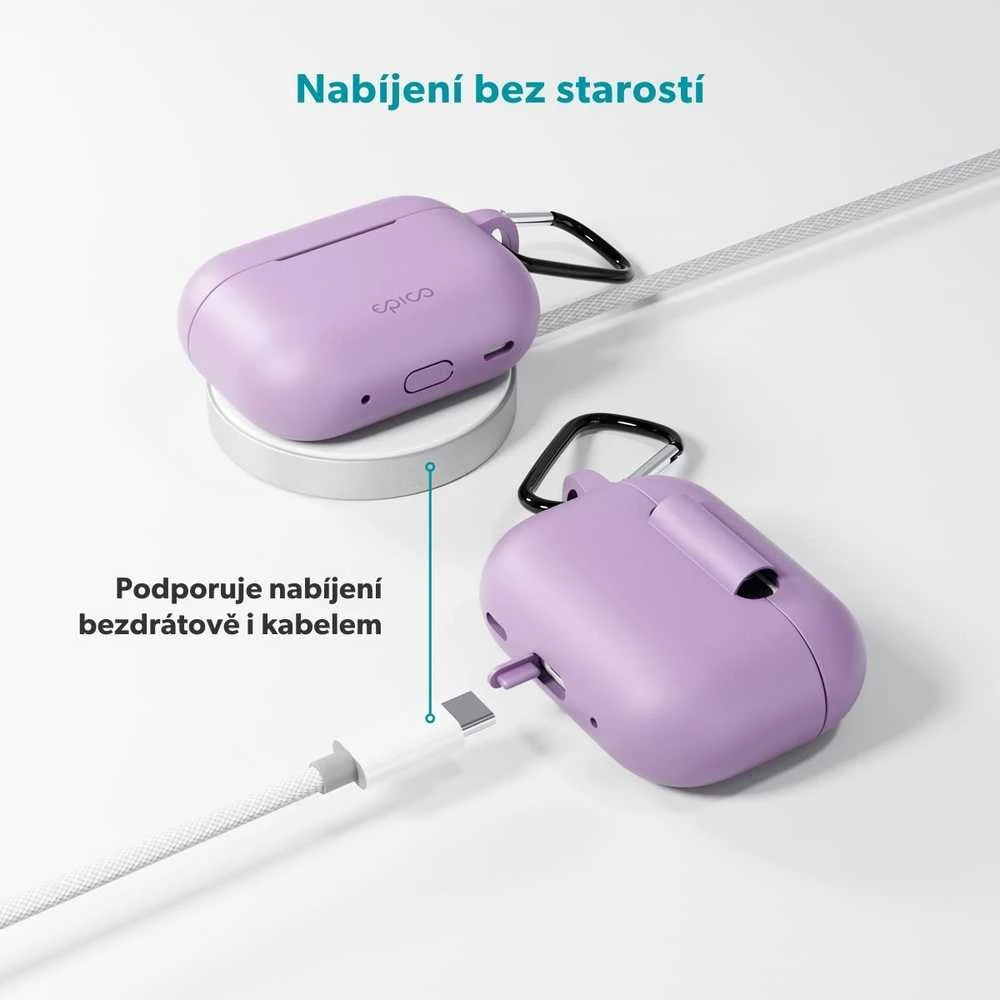 Epico silicone dėklas with carabiner | AirPods Pro 3 | violetinė | safety carabiner