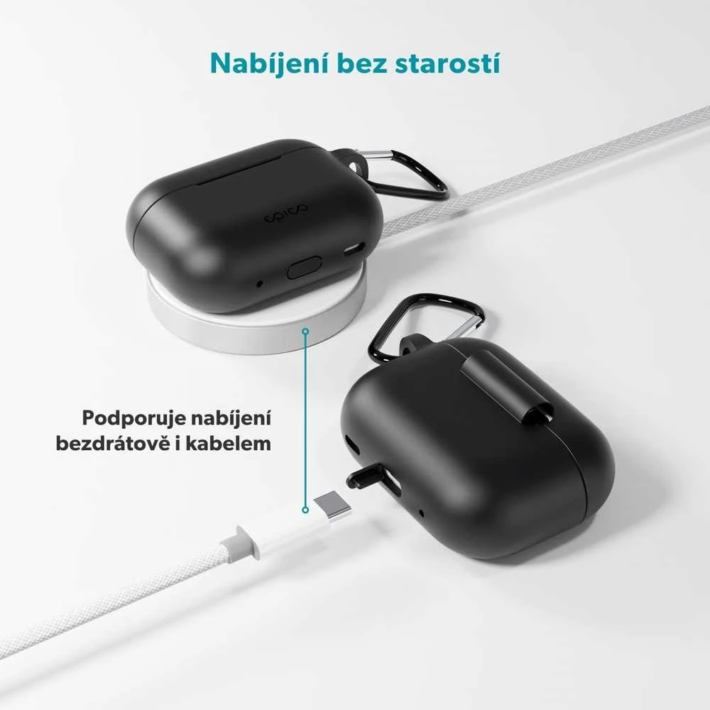 Epico AirPods Pro dėklai: belaidis ir laidinis įkrovimas