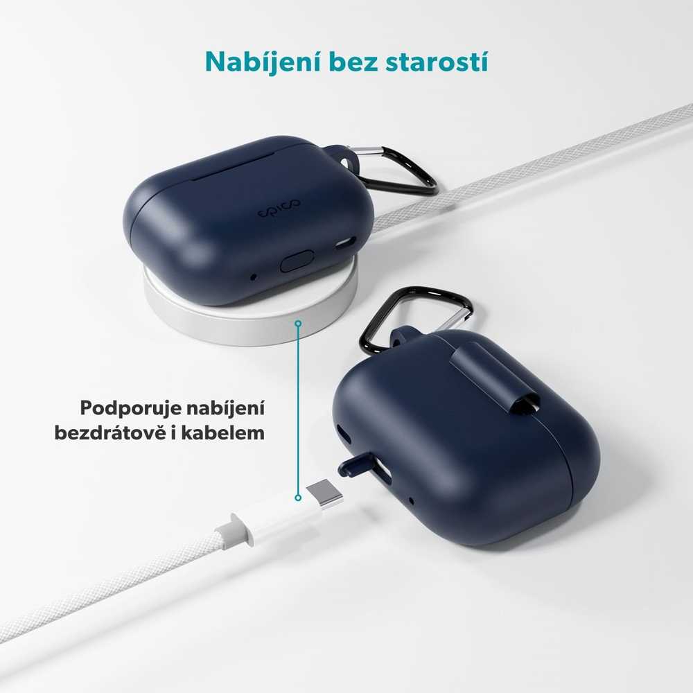 Epico silicone dėklas with carabiner | AirPods Pro 3 | dark mėlynas | safety carabiner