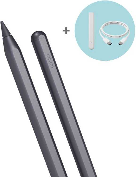 Epico Stylus Pen with Magnetic Wireless Charging - Kosminė pilka