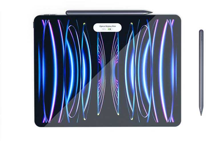 Epico Stylus Pen with Magnetic Wireless Charging - Kosminė pilka