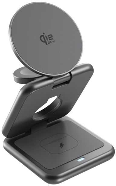 Epico UltraBase Qi2 25W 3in1 Fold Metal Mag+ Wireless Charging Stand EF60 | Kosminė pilka