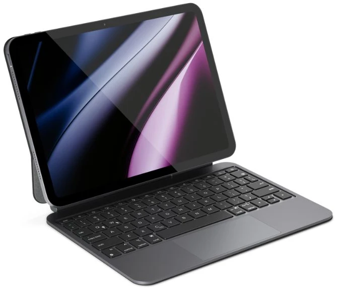 Epico UltraBoard Slim Aluminum Keyboard with Case EK40 | iPad 10.9" (A14)/11" (A16) | Space Juodas | CZ | Multi-touch trackpad