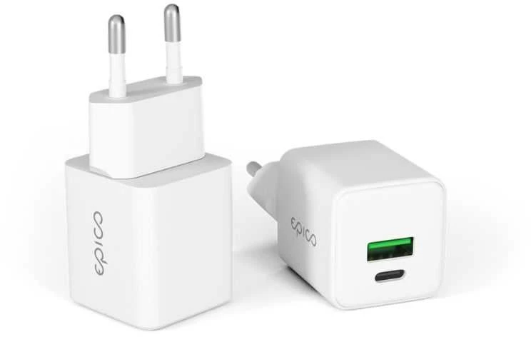 „Epico UltraBoost EA20“ 20 W GaN greitasis įkroviklis iš tinklo – baltas