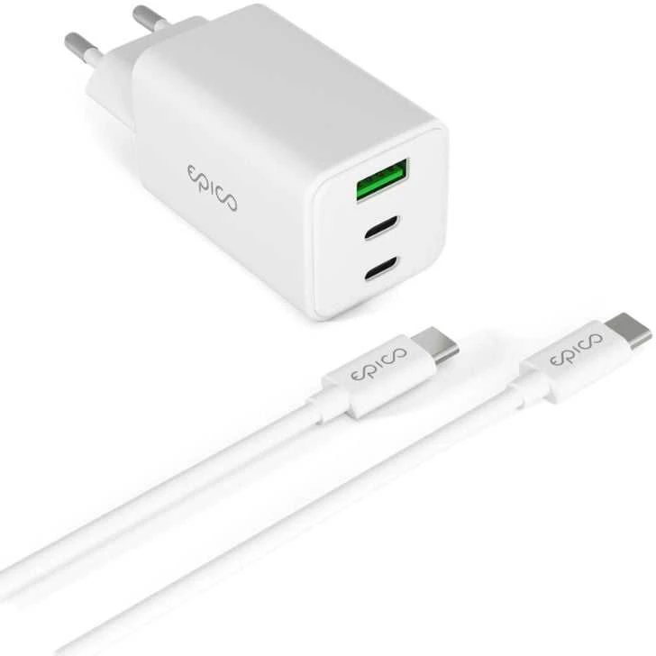 Epico UltraBoost EA65 65W GaN greitasis įkroviklis iš tinklo + 1,2 m laidas - baltas