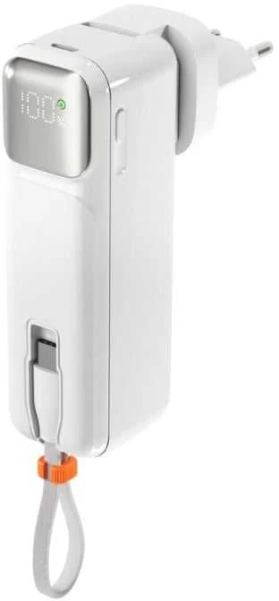 Epico Travel UltraPack 2in1 5000mAh išorinė baterija ir sieninis įkroviklis ET30 - baltas