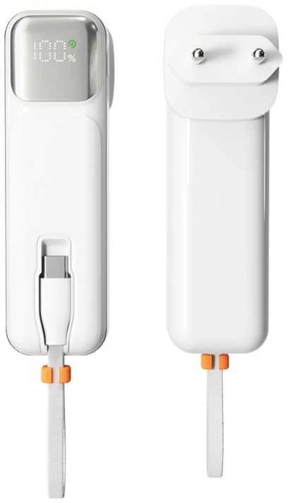 Epico Travel UltraPack 2in1 5000mAh išorinė baterija ir sieninis įkroviklis ET30 - baltas
