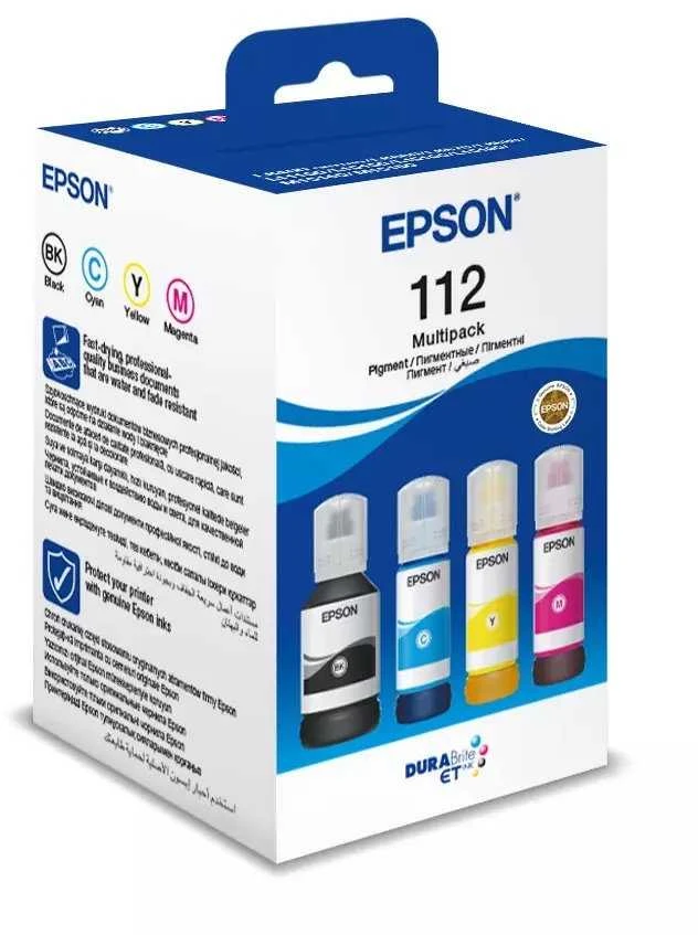 Epson 112 EcoTank 4 spalvų sudėtinis paketas | Rašalo talpykla | Juodas, Cyan, Geltona, Magenta
