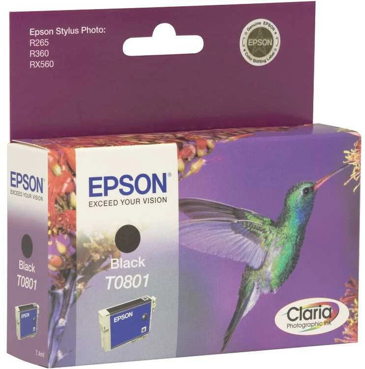 Epson Singlepack Juodas T0801 Claria Photographic Ink Juodas