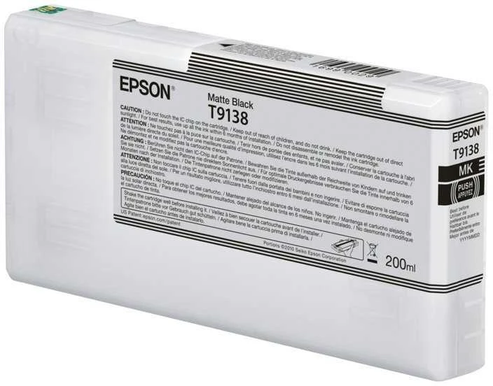 EPSON T91380N Matte Juodas Ink Cartridge (200ml) | Epson C13T91380N | Epson T9138 - matte juodas - original - ink cartridge | Epson UltraChrome HDX Ink | Matte juodas