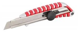 Euro Naradi Breaking knife ALU, 18 mm, sidabrinis-red, screw ar.